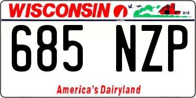 WI license plate 685NZP