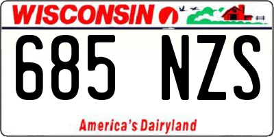 WI license plate 685NZS