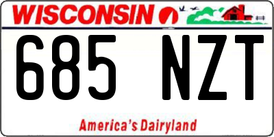 WI license plate 685NZT