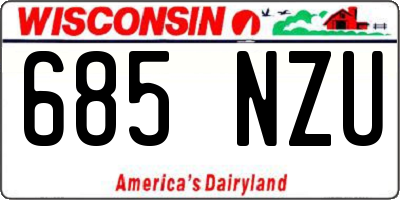 WI license plate 685NZU