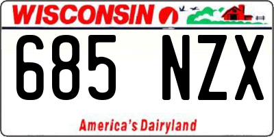 WI license plate 685NZX