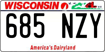 WI license plate 685NZY