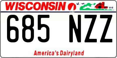 WI license plate 685NZZ