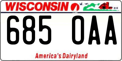 WI license plate 685OAA