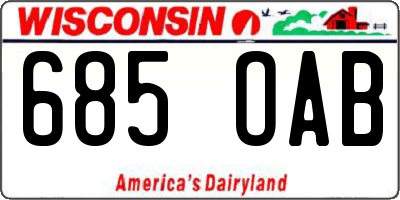 WI license plate 685OAB