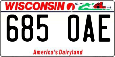 WI license plate 685OAE