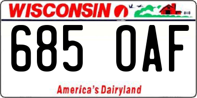 WI license plate 685OAF