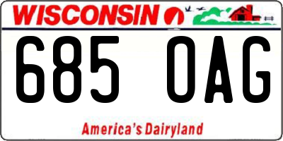 WI license plate 685OAG