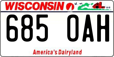 WI license plate 685OAH