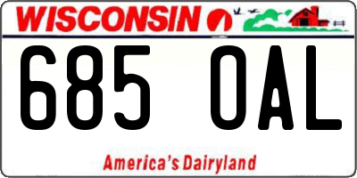 WI license plate 685OAL