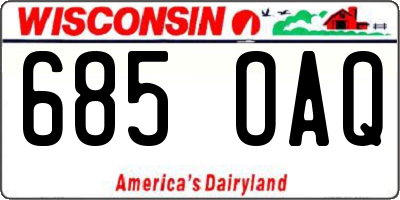 WI license plate 685OAQ