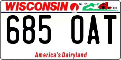 WI license plate 685OAT