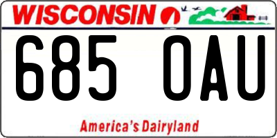 WI license plate 685OAU
