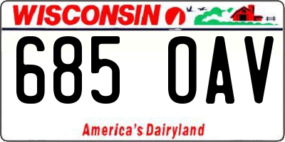 WI license plate 685OAV