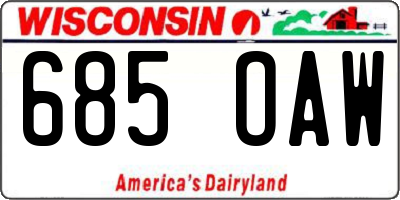 WI license plate 685OAW