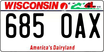 WI license plate 685OAX