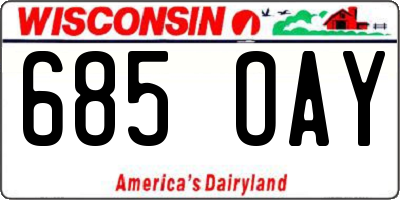 WI license plate 685OAY