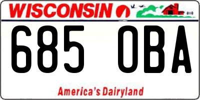 WI license plate 685OBA