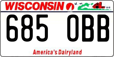 WI license plate 685OBB