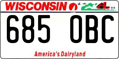 WI license plate 685OBC