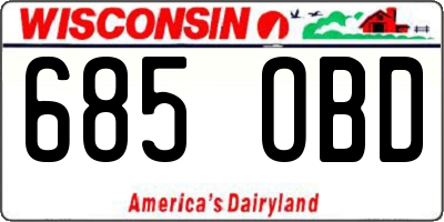 WI license plate 685OBD