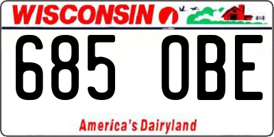 WI license plate 685OBE