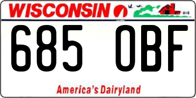 WI license plate 685OBF