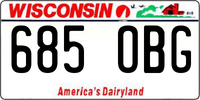 WI license plate 685OBG