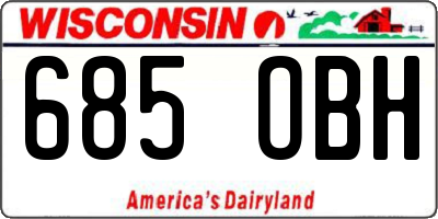 WI license plate 685OBH
