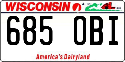 WI license plate 685OBI