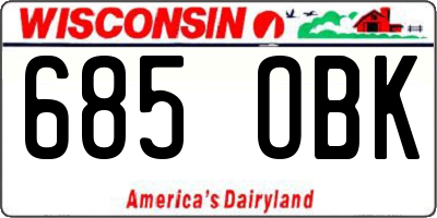 WI license plate 685OBK