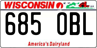 WI license plate 685OBL