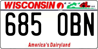 WI license plate 685OBN