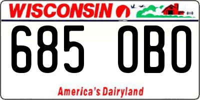WI license plate 685OBO
