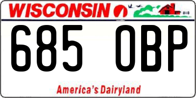 WI license plate 685OBP