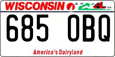 WI license plate 685OBQ