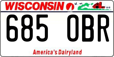 WI license plate 685OBR