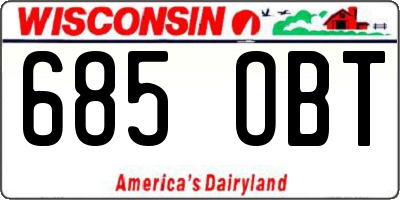 WI license plate 685OBT