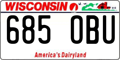 WI license plate 685OBU