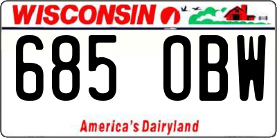 WI license plate 685OBW