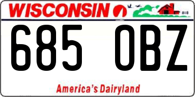 WI license plate 685OBZ