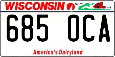 WI license plate 685OCA