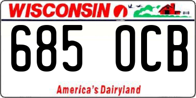 WI license plate 685OCB