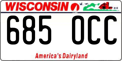 WI license plate 685OCC