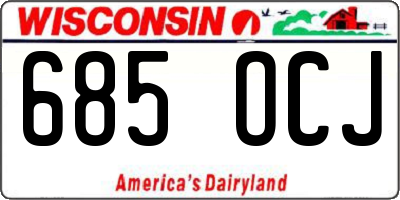 WI license plate 685OCJ