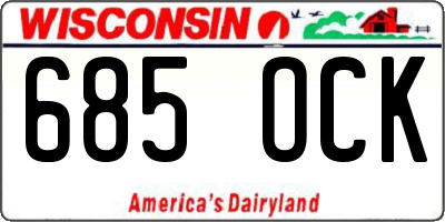WI license plate 685OCK