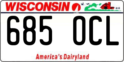 WI license plate 685OCL