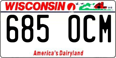 WI license plate 685OCM