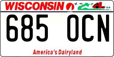 WI license plate 685OCN