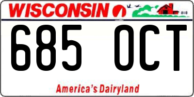 WI license plate 685OCT